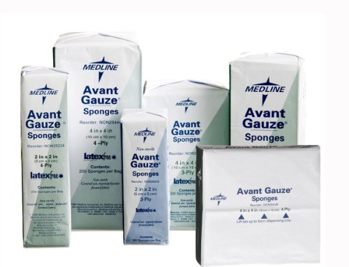 Medline PRM25224GLS Avant Gauze Non-Woven Non-Sterile Sponges, 2"x2" (Case of 96000)