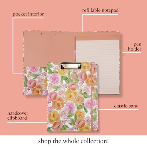 STEEL MILL AND CO. Steel Mill & Co Cute Clipboard Folio Com Bloco De Notas Pautado Recarregável E Bo