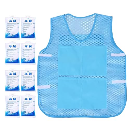 Luieonm Gilet glacé portable pour homme avec paquets, gadgets enveloppants froids, vêtements rafraîchissants conçus pour les voyages, le travail, l'été, les activités de plein air, les travailleurs