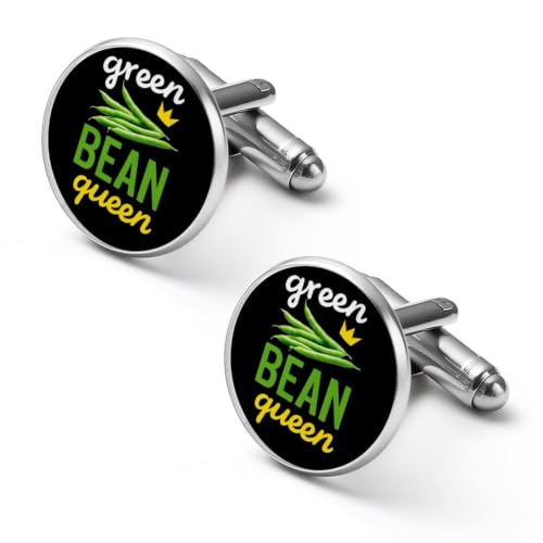 Image of Green Bean Queen Fashion Men's Cufflinks 2.0cm