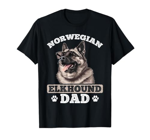 Norwegian Elkhound Dog Breed Norwegian Elkhound Dad T-Shirt, Men, Black, Small