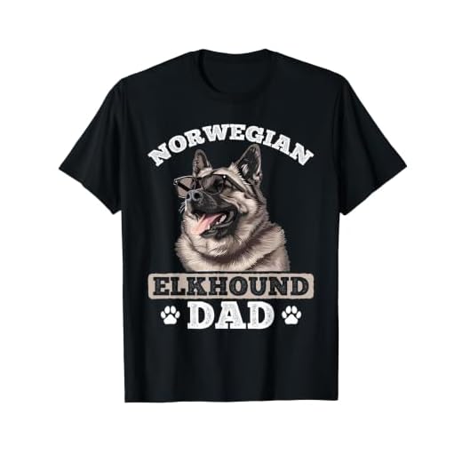 Norwegian Elkhound Dog Breed Norwegian Elkhound Dad T-Shirt
