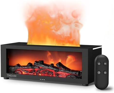 TMEHM Fireplace Flame Air Diffuser Humidifier,7 Colors Aromathera...