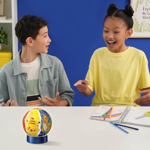 Ravensburger 3D Puzzle 11547 - Nachtlicht Puzzle-Ball Pokémon - für Pokémon Fans ab 6 Jahren, LED Nachttischlampe mit Klatsch-Schalter