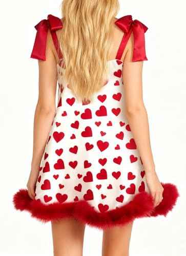 Image of Women Floral Tie Shoulder Mini Dress Cute Square Neck Loose Fit Beach Short Dress Backless Boho Vocation Sundress