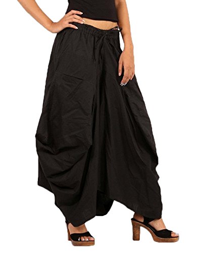 SARJANA HANDICRAFTS Women Cotton Solid Pockets Skirt Hippie Afghani Ethnic2