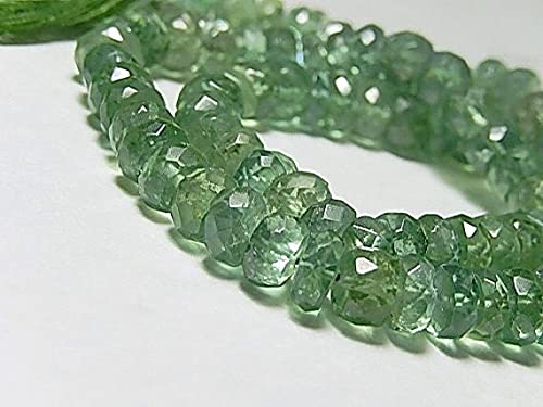 Apatite verte facettée en perles rondelles 6.5x4mm pour création bijoux