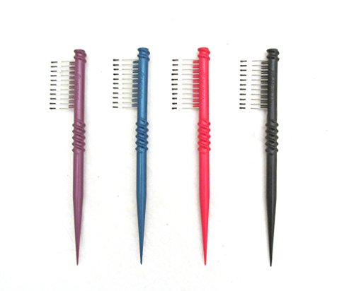 MEBCO 8” Touch-Up Comb (Model: TH1) Purple 4 pieces, Detangler, hair brush, hair comb, pick, pik, pulls out tangles, for all hair length, short hair, long hair, salon