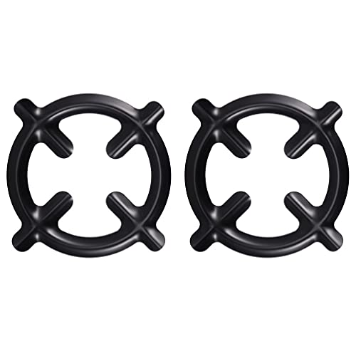 Hemoton Gas Stove Support Ring Pot Stand Wok Stand 2 Pcs Convenient Gas Coffee Pot Racks Mocha Pot Racks (Black) Non Slip Stove Stand Wok Rack Ring Wok Pan Support Rack