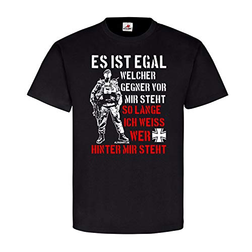 T-shirt militaire inscription allemand noir XL célébrant la fraternité