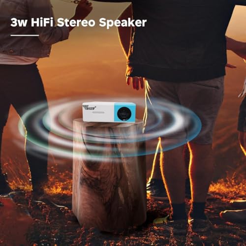 Image of TONZO LS-202 Portable LED Mini Projector (Blue), 1000 Lumens | 60-Inch Display | 480 Pixels Resolution | Built-in Speaker, Dual Power Input, Lightweight 250g | Ideal for Set-Top Box & Dark Room Use