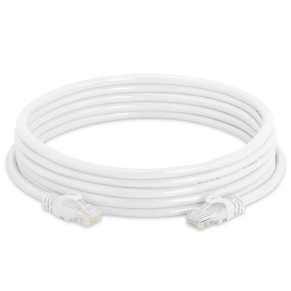 Cmple Kabel Ethernet Cat6 10 Gb/s – kabel sieciowy komputerowy z pozłacanymi złączami RJ45, kabel sieciowy Ethernet LAN 550 MHz Cat6 obsługuje standardy Cat6, Cat5e, Cat5, biały