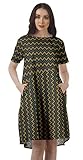 Moomaya Printed Tunic Dresses Women A-Line Short Sleeve Casual Shift Dress