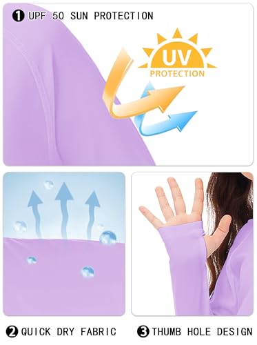 Image of Remimi Kids Sun Shirt Rash Guard Quick Dry Sun Protection Athletic Hoodie Hiking Shirts 3-12 Years