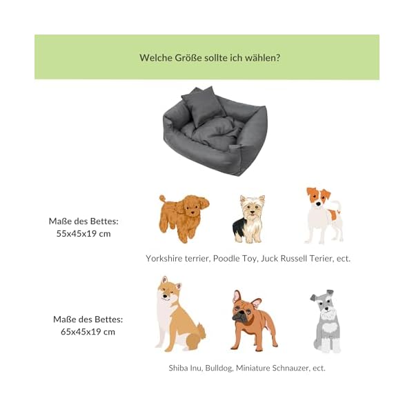 Creative Pets Hundebett 65x55x19 cm | grau | Hundekorb Katzenbett | Bett mit Kissen | Hundesofa | weich bequem | Schlafplätze Möbel für kleine und mittelgroße Hunde – Bild 7