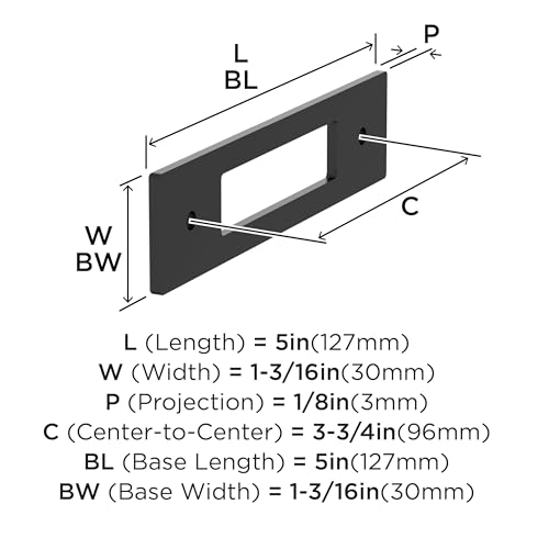 Image of Amerock Medora 3-3 /4 inch Matte Black Backplate