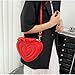 Cutemoria Women's Crossbody Bag Fashion Sweet Heart Shape Shoulder Bag Purse PU Leather Zipper Vintage Small Handbag (Red)