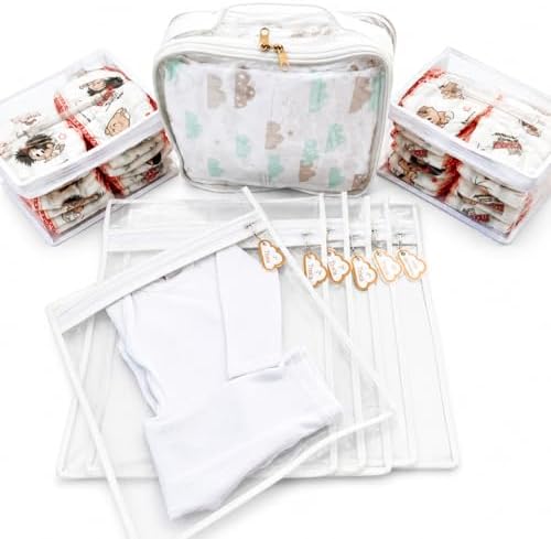 Kit Organizador Mala Maternidade Bebê com 6 Saquinhos Transparent...