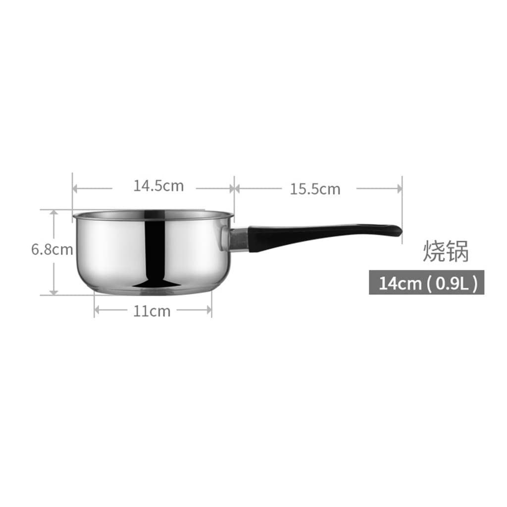 Juego de 3 ollas antiadherentes de acero inoxidable con tapa de vidrio para uso en cocina, diseño universal para leche y cocina, duradero y fácil de limpiar