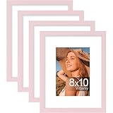 Vittanly 8x10 Picture Frames Set of 4, Display Pictures 5x7 with Mat or 8x10 without Mat, Gallery Wall Frame...