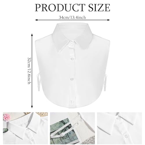 2 Pcs Fake Collar White Collared Shirt Women Detachable Dickey Collar Faux Collar Shirt for Women Fake White Collar Half Shirt Blouse False Collar Top for Women Girls2