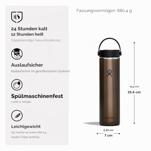 Hydro Flask - Leichte Trinkflasche 710 ml (24 oz) Trail Series - Vakuumisolierte, Wiederverwendbare Trinkflasche aus Edelstahl mit… – Ansicht 6