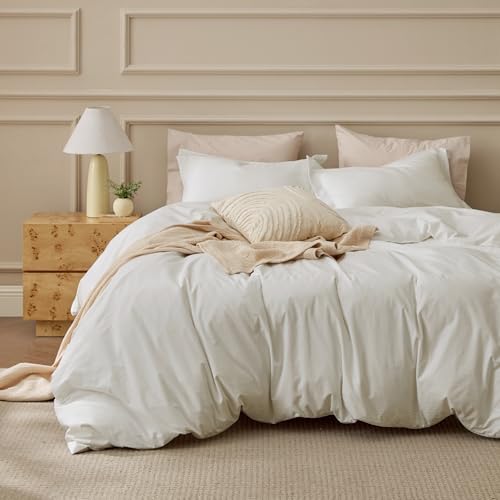 Bedsure 100% Washed Cotton Duvet Cover King Size...