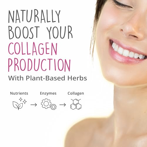 Vegan Collagen Builder w/ Hyaluronic Acid – Hair Skin and Nails Vitamins for Youthful Glow | Keratin & Elastin Booster | Bones, Cartilage, Tendons | Vitamin A, L-Lysine | Vegetarian | Non-GMO, 60 Ct - Thumbnail 2