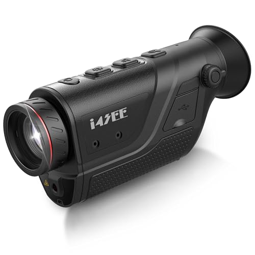 i4SEE M25-384 Thermal Imaging Monocular for Hunting, 10mm Focal Lens 384x288(50Hz) Infrared Night Vision Telescope with Long Battery Life Up to 10 Hours, Thermal Scopes for Outdoor Night Vision