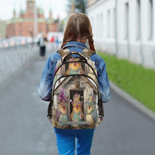 Colorful Hen Clothes Chicken House Backpack for Boys Girls Elementary School Bag Kids Travel Bags Casual Rucksack Laptop Bookbag3