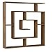 BAKAJI Libreria Scaffale 6 Ripiani Mensole in Legno MDF Design Moderno Labirinto Mobile Scaffalatura Arredamento Soggiorno Salotto Casa Ufficio Dimensioni: 129 x 125 x 22 cm (Brown)