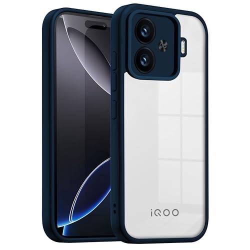 Image of V-TAN Back Cover for IQOO Neo 10R 5G, Transparent Clear Case Compatible with IQOO Neo 10R, TPU, Camera Protective, Scratch Resistant Shockproof Mobile Cover with Anti-Slip Grip (Blue) (Blue)