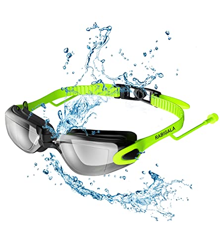 RABIGALA Lunettes de natation pour homme - Anti-buée - Lunettes de natation anti-fuite - Lunettes de natation pour femme - Lunettes de natation pour adultes Cover