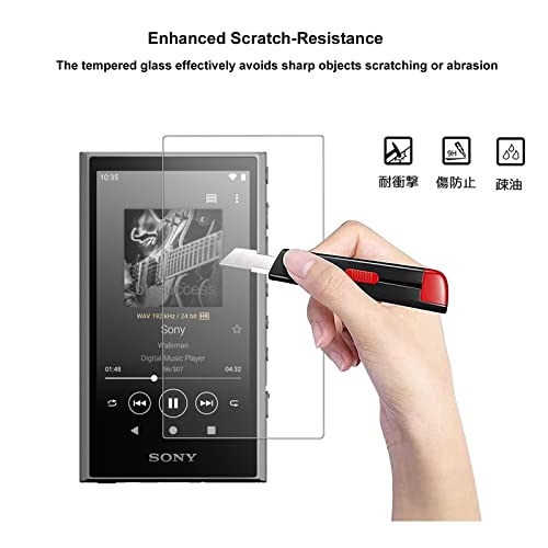 Soft Clear Tpu Protective Shell Skin Case Cover For Sony Walkman Nw-A300 Series Nw-A306 Nw-A307 (Clear Black Case And Glass) #TOP2