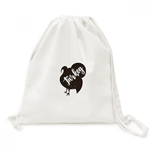 Sac à dos cordon Turquie en toile imprimée animaux noir et blanc au design épuré