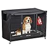ZAOBAS Dog Crate Cover 48 Inch Heavy Duty Durable 600D Polyester Insulated Dog Kennel Cover for Dog Cage, Dog Cage Cover Fit for Most Wire Pet Crates (ONLY Cover)