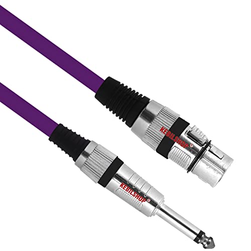 Image of Microphone Cable 3 Pin XLR Female to 1 /4 inch TS 6.35 mm Male 5 Meter /16 Feet, TRS to XLR Female Cable For Dynamic Microphone,Amplifier. (PURPLE)