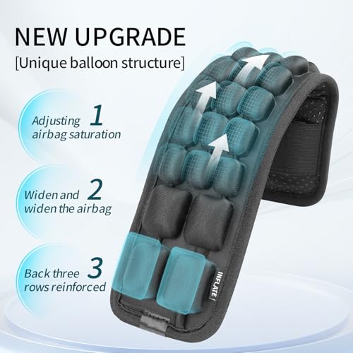 JFT Shoulder Strap Pad 3D Air Cushion Adjustable Air Pressure Suitable for All Kinds of Backpacks 2Pcs(Black) — view 6