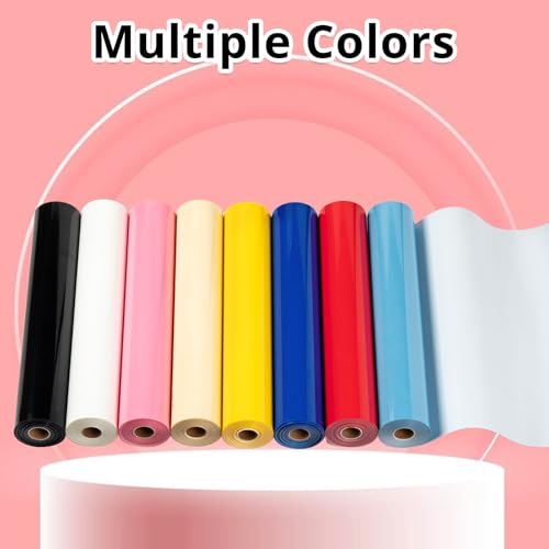 Image of HTVRONT Yellow Heat Transfer Vinyl Roll - 12 inch x 30ft HTV for T-Shirts Iron on Vinyl for All Cutting Machines - Easy to Cut & Weed