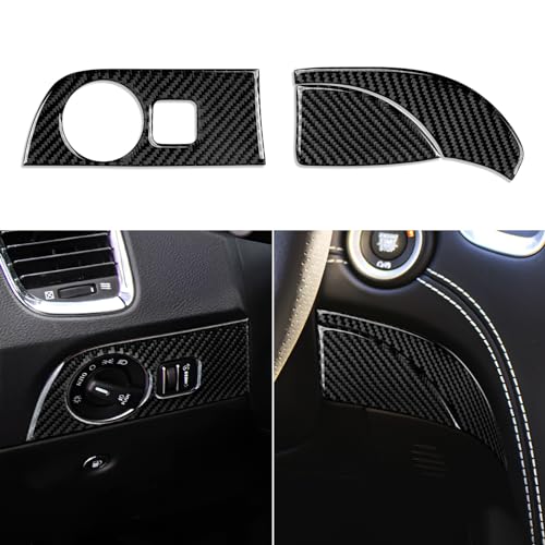 Image of Car Headlight Control Dashboard Cover Decals for 2011-2020 Dodge Durango Accessories Carbon Fiber Interior Stickers