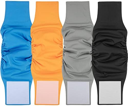 Reusable Male Dog Nappies 4 Pack Washable Dog Diapers Pants,Super Absorbent Washable Male Dog Belly Bands,Incontinence Dog Nappy Pants for Newborn Doggie Small Medium Large Dogs