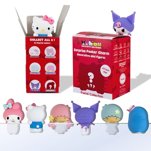 Sonix x Sanrio Hello Kitty & Friends Peekers - Pastel Series Blind Box - Adhesive Decorative Mini Figures - Includes Hello Kitty, My Melody, Kuromi, Little Twin Stars, or Mystery Character