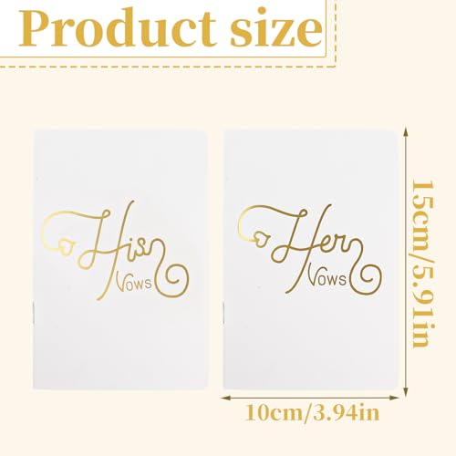 LERCTH Wedding Vow Books Set for Couple - His & Hers Gold Foil Vow Journal with Handwritten Memory Pages — view 4
