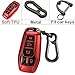 Kirsnda for Ford and for Lincoln key fob cover case,with keychain fit Explorer Mustang Edge Fusion MKZ MKC Smart Remote Vehicle Accessories,Soft TPU key case,5 Buttons(Red)