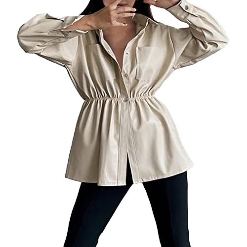 Veste en similicuir PU noir pour femme coupe blazer et col fourrure garni
