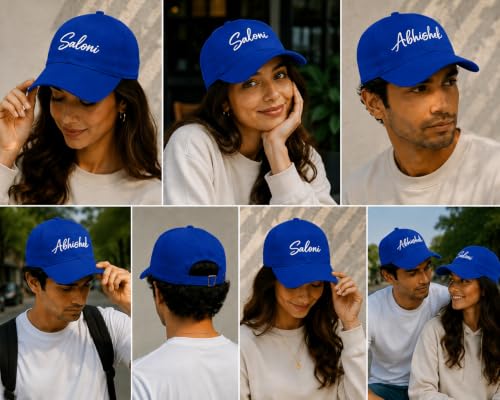 Image of AICA Personalised Name Cotton Cap for Men & Women � Black, Free Size | Gifts for Men & Women