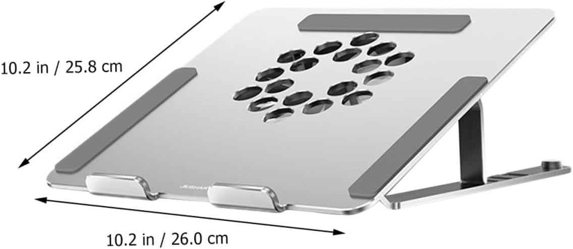 Laptop Cooling Pad Aluminum Alloy Adjustable Height Quiet USB Fan Cooler for Notebooks to 17.3 Inch Silver, Cooling Stand for Home and Office Use