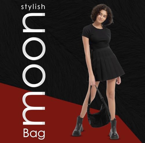 Image of WildHorn Travel Crossbody Crescent Bag for Women | Over-Shoulder Half Moon Sling Purse with Zipper | Unisex Chest Bag & Waist Bag for Daily Travel Use