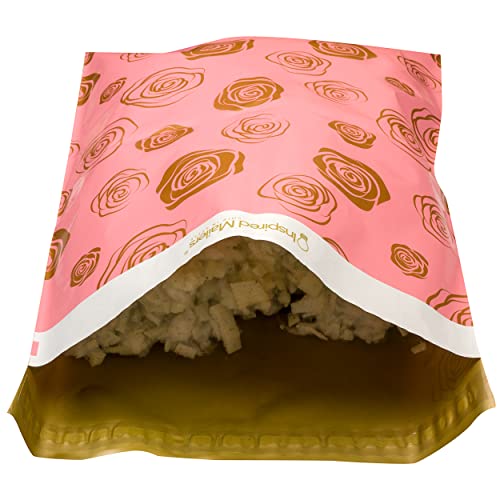 Image of Inspired Mailers - Poly Mailers 14.5x19 - Gold Roses Deluxe - Choose from 6x9, 10x13 and 14.5x19 Sizes - 3.15mil Unpadded Mailing Bags (14.5x19, 50 Pack)