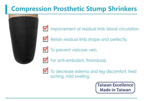 Image of Prosthetic Stump Shrinkers- Above Knee, 20cm, Compression, Amputee Socks, 20-30, Daily use, Taiwan Excellence S